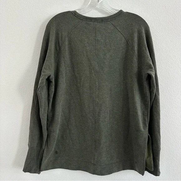 Athleta Coaster Luxe Recover Aspen Olive Heather Green Sweatshirt Size: S - Picture 9 of 10